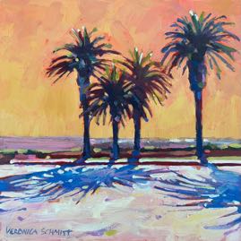 Sunset Palms 6x6